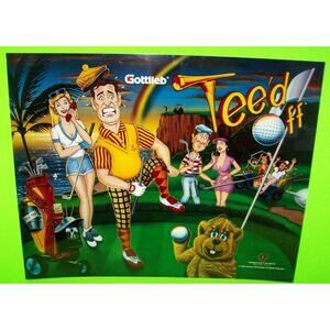 Tee'd Off Original 1993 NOS Pinball Machine Translite Golf Art Golfing